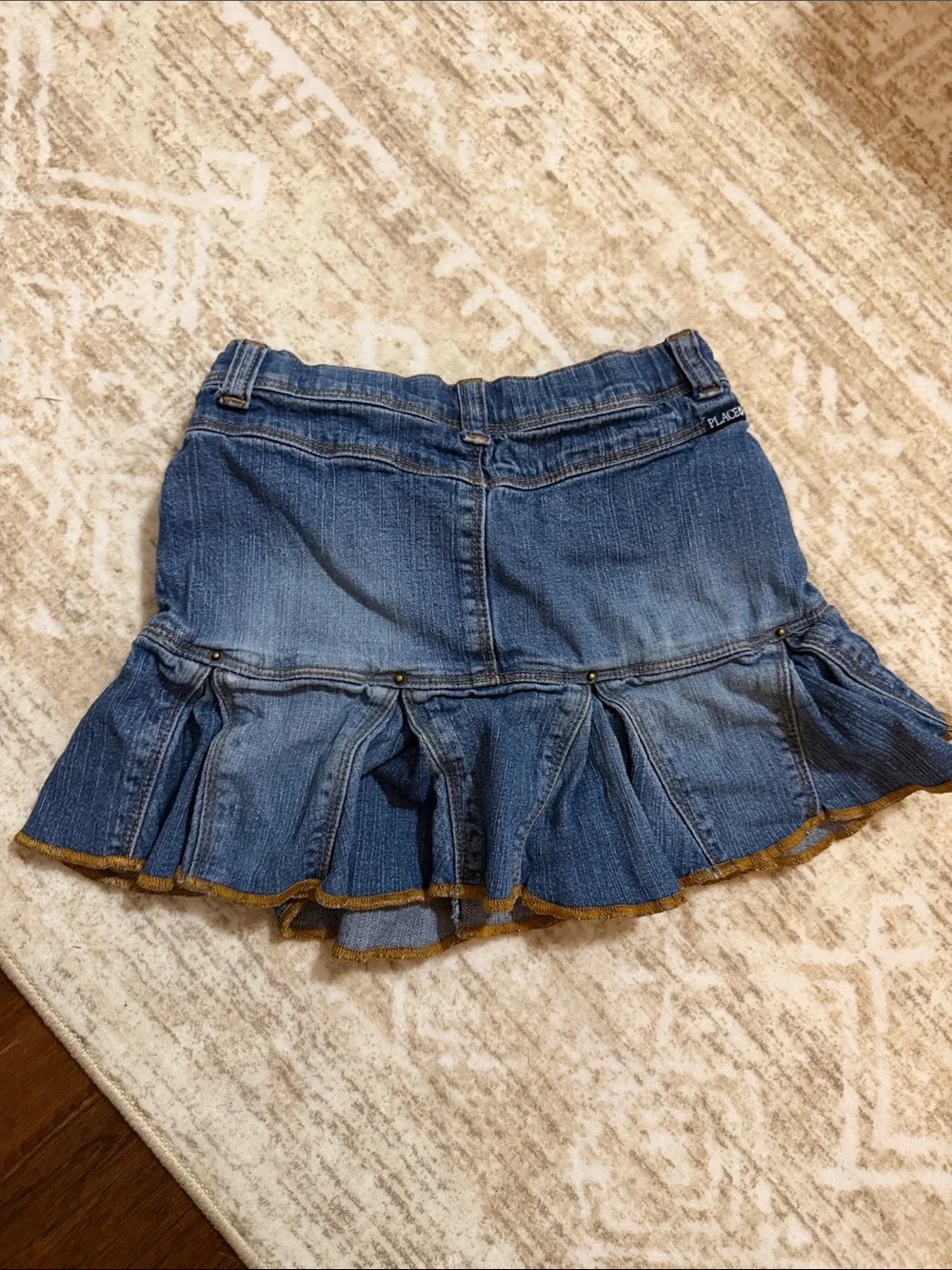 Denim Ruffle Mini Skort - Blue